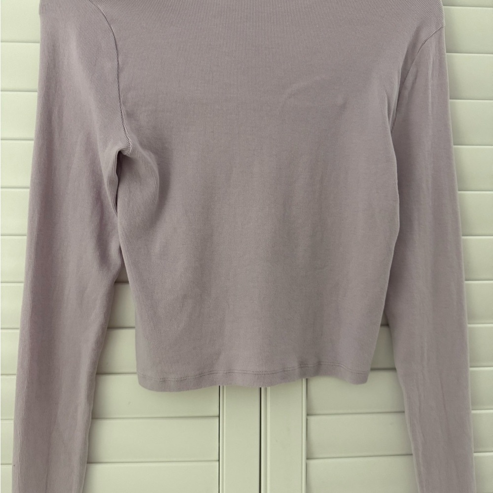 TNA Lavender Cropped Long-Sleeve Crewneck Top - Picture 6 of 12